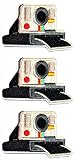 ONCEX 3PCS. Vintage Camera Polaroid Patch Cartoon Sticker Iron On Patches DIY Applique Embroidered S
