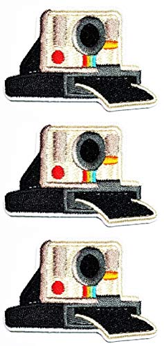 Oncex 3Pcs. Vintage Camera Polaroid Patch Cartoon Sticker Iron On Patches Diy Applique Embroidered Sew Iron On Patch Emblem Clothing Costume Or Reward Gift #TOP4