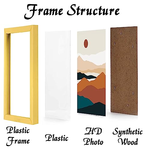 ijuerybai Gold Bilderrahmen, 28 x 43 cm, hochtransparent, für 28 x 43 cm große Fotocollage, Leinwand, Poster… – Ansicht 2