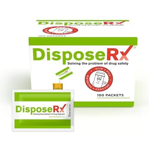 DisposeRx Medication Disposal Packets – 100 Pack – Bulk Drug Disposal Solution for Fire/EMS, Medical Offices, Public Health Departments, Senior Living Communities & More – Safe, Scalable, Easy to Use