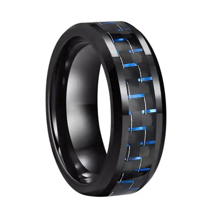 Black Rings for Men Boys Boyfriend gents friends girls mens silver ring for men diamond Blue Ring for Boys ad cz Stainless Steel finger Rings Stylish Fashion thumb band Combo M481-image-17
