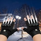 Pair LED Flashlight Gloves Hands Free Lighted Half Finger Gloves with 8 LEDs for Men Fishing Running Camping Hiking Repairing - Image 1