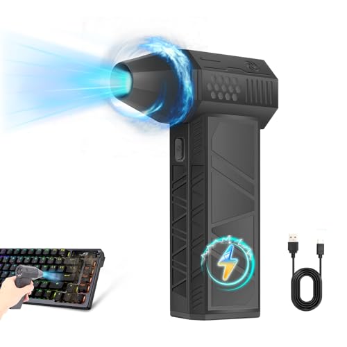 Portable Compressed Air Duster - 130,000RPM Electric Duster, 3 Gear Adjustable Jet Blower,Rechargeable Air Duster for Home,Car,Computer Keyboard