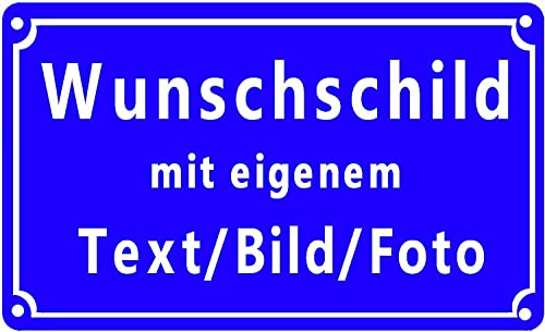 Schilder - Wunschtext Schild - schilder selbst gestalten - Personalisiert mit Text/Name/Foto/Logo - für Garage, Hotel, Parkplatz, Schule, Carport, Firma, Garten, Wohnadresse, Bar Cover