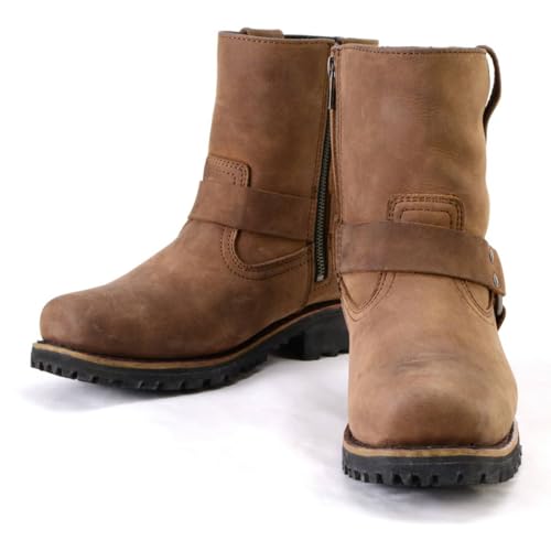 Milwaukee Leather MBL9353 Women’s Crazy Horse Brown Leather Motorcycle Rider Short Harness Boots - 8.5 by Milwaukee Leather - Image 3