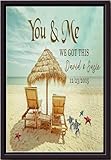 YAASIMOULE „Du und ich – Wir schaffen das“ Vintage-Poster, Wanddeko, Geschenk für Paare, Ehemann, Ehefrau, Liebhaber, Hochzeitstag, Einweihung, Zuhause, Strand, gerahmter matter Leinwanddruck