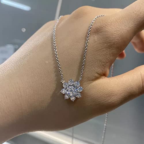 Collier Moissanite Fleur Argent Cadeau Idéal Femmes - 3