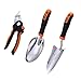 Produktbild TACKLIFE Gartenwerkzeug Sets, Gartengeräte mit 3 klassische Edelstahlteile, Pflanzkelle mit Tiefenmarkierung, Gartenschere und Handschaufel aus Edelstahl, Ergonomischer Griff, rostfreie GGT3A