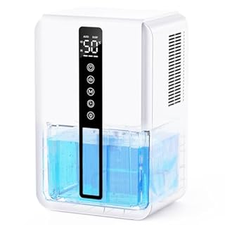 Deumidificatore Casa con 2500ml, Deumidificatore Casa Muffa Controllo Umidità & Modalità Sonno & 3 Velocità, Timer 6 a 48 Ore, Comando Touch e Luci RGB e Protezione Antitraboccamento (800 ml/Giorno)