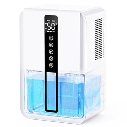 Foto di Deumidificatore Casa con 2500ml, Deumidificatore Casa Muffa Controllo Umidità & Modalità Sonno & 3 Velocità, Timer 6 a 48 Ore, Comando Touch e Luci RGB e Protezione Antitraboccamento (800 ml/Giorno)