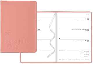 Letts of London® 2026 Conscious Weekly/Monthly Planner, 12 Months, January to December, A5 Size, 8.25" x 5.875", Sewn Binding, Embossed Cover, Multilingual, Clay (C082397-26)