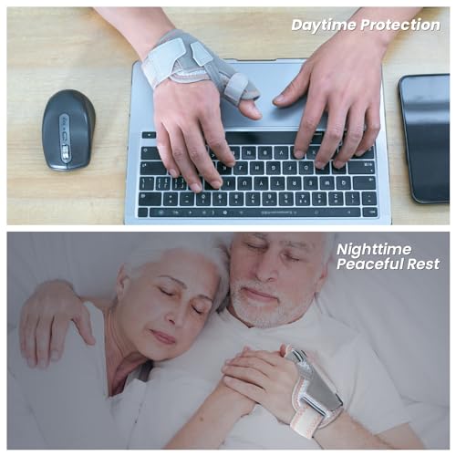 2 in 1 Thumb Support, Removable Thumb Splint Right Left Hand, Thumb Brace with 3 Level Stability, Reversible Thumb Support for Arthritis, De Quervain’s, Thumb Spica Splint (M/L, Grey)