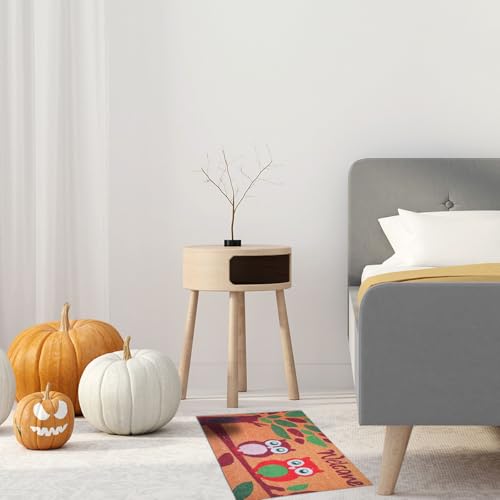 JOYOFREELY 玄関マット 屋外 泥落しに最適な フクロウプリントフロアマット 実用的 快適な触り心地の リビングや引っ越し祝いに 1個 [2]