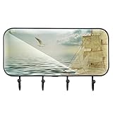 Towel Holder Wall Mounted Towel Rack Bathroom Decor Bathrobe Robe Coat Clothing Sailing Vessel Bath