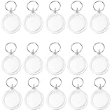 Llavero acrílico en blanco, 60 unidades, llavero de inserción de fotos, llavero de marco de fotos, inserto personalizado para suministros de fotos de bricolaje