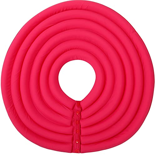 Dog Cone Collar, Inflatable Dog Neck Donut Collar Alternative After Surgery, Soft Protective Recovery Cone for Small Medium Large Dogs and Cats Puppies - Alternative Collar (Rose Red,S)