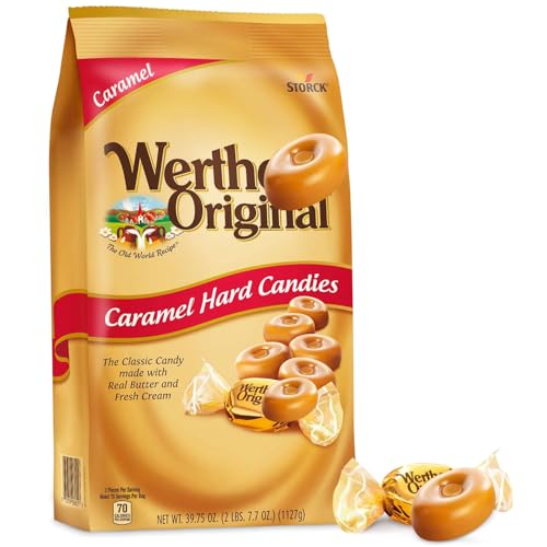 Original Caramel Hard Candy, 2.4LB Bulk Pack of Carmels Candy,
