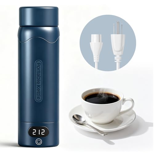 Image of Travel Electric Kettle Portable Mini Kettle, 316 Stainless Steel 16.91Oz /500mL, Small Hot Water Boiler with 4 Temperature,Fast Boiling water with Auto Shut-Off and Boil Dry Protection blue
