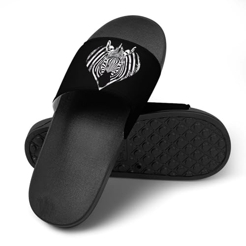 Zebra Heart for Zebra Lovers House Sandals Non-Slip Bathroom Slippers Beach Summer Shoes for Men Women4