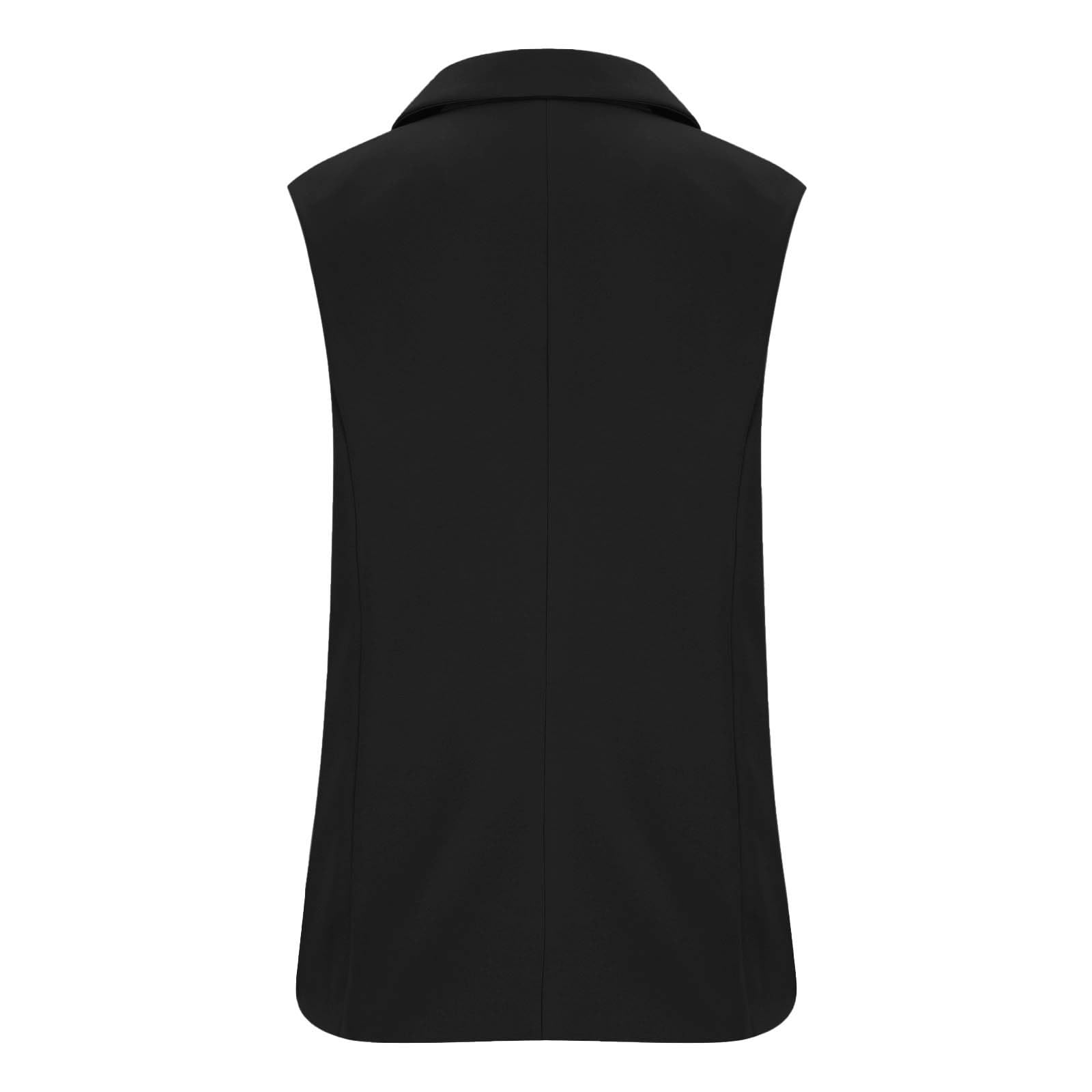 Gilet sans manches décontracté pour femme avec revers à un bouton, gilet habillé avec poche, coupe ample, sans manches, élégant pour le travail et le bureau