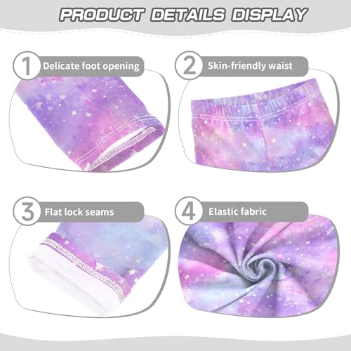 Boccsty Dreamy Lilac Pink Galaxy Girls Leggings Kids Yoga Pants Dance Active Tights 4T3