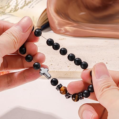 Mens Bracelet with Love Card Inspirational Jewelry Gifts for Man Christian Religious Baptism Valentines Day Graduation Retirement Christmas Beaded Bracelets Gifts4