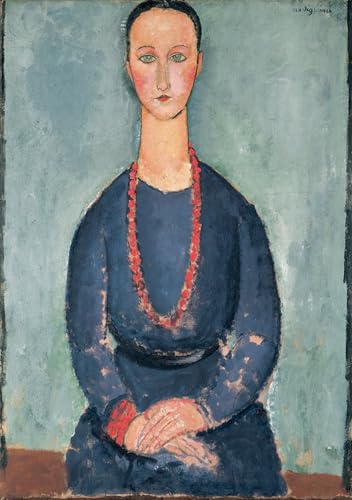 Pinturas murales de Donna con collana rossa carteles Modigliani para decoración de pared 60x90cm