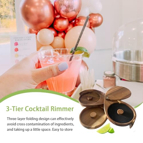 Hfpengzan Margarita Salt Rimmer Set 3 Tier Bar Glass Rimmer with 3 Sponges by Hfpengzan - Image 3