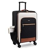 LOVEVOOK Carry On Luggage,24 Inch Carry-on Suitcase for Women,Softside Suitcases with Wheels,Rolling Checked Luggage with TSA Lock,Lightweight Travel