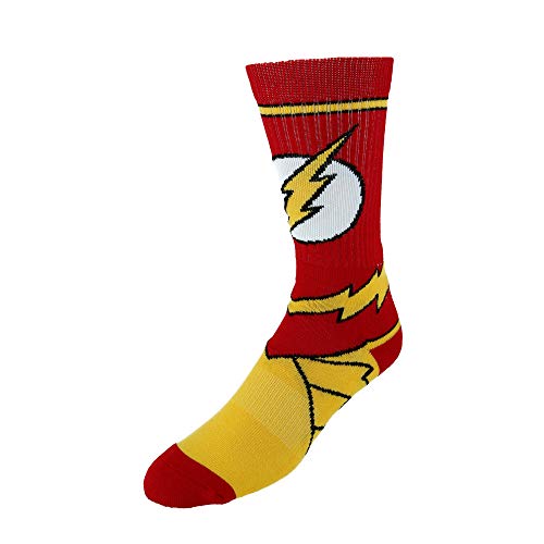 Bioworld DC Comics Flash Suit Up Crew Socks One size fits most men, women and teens Red