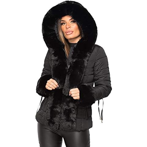 Wulux Faux Fur Trimmed Hooded Puffer Coat Cover
