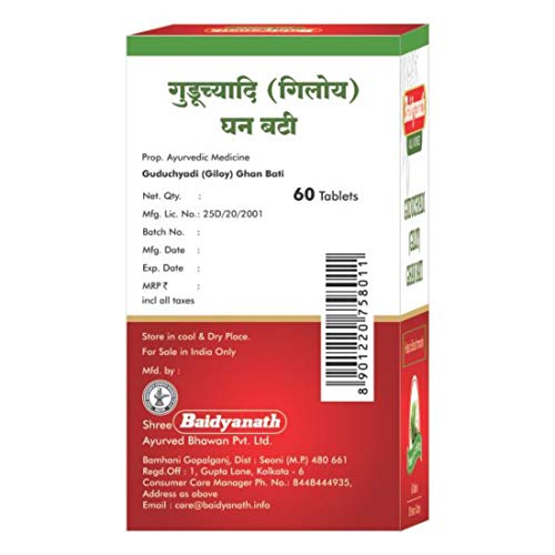 Image of Baidyanath Asli Ayurved Guduchyadi Giloy Ghan Bati - 60 Tablets | Helps to Boost Immunity | Blood Purification