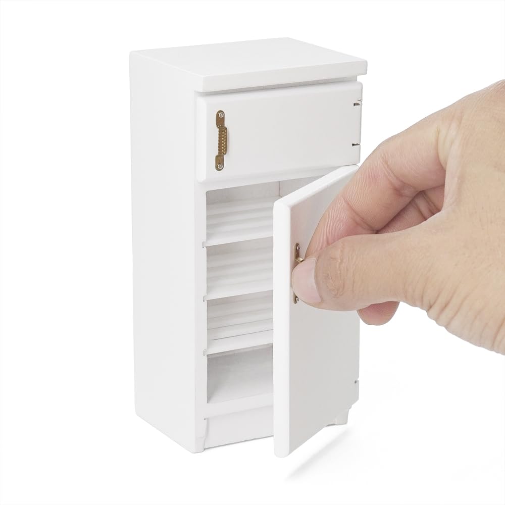 Amazon | 1/12 ミニチュア 冷蔵庫 ドールハウス 家具 小物, 白色