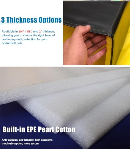 Custom Sizes Round Pole Padding Fit 2 4 6 8 10 12 14 16 in Pole, All-Weather Basketball Pole Safety Protective Foam Cover, Wrap Around Pipe Column Bumper - Thumbnail 5