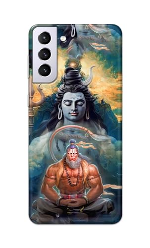 Image of PRINTFIDAA Printed Hard Back Cover Case for Samsung Galaxy S21 5G Back Cover (Lord Shiva and Hanuma) -112