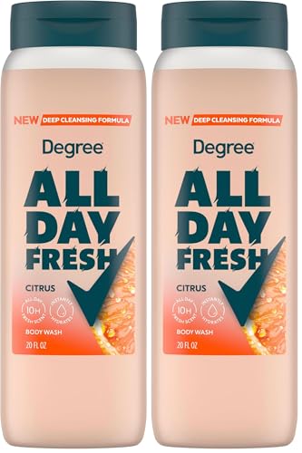 Image of Degree All Day Fresh Body Wash Fresh Citrus Deep Cleansing 20 oz,(Pack of 2)