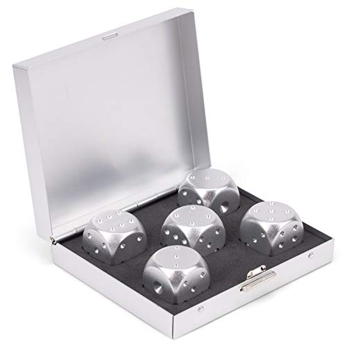 Brushed Silver Tone Stainless Steel Dice