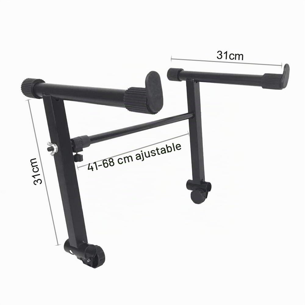 Ejoyous Soporte electrónico para piano de dos caras, estable y duradero, ancho ajustable 41-68 cm, con almohadilla de goma para casa, escuela, estudio, teclado y banco