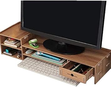 Amazon アイリン Diy 木製 モニター台 机上台 コンピュータディスプレイリフト 机上ラック 上置き棚 机上整理 キーボード収納 引き出し多機能 引き出し付き 小物入れ 作業効率大アップ 3 机上用品 文具収納 文房具 オフィス用品