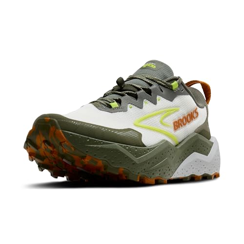 Brooks Men’s Caldera 8 Ultra Trail Running Shoe - Dusty Olive/Lime/Oyster - 12 Medium