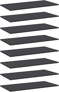 vidaXL Bookshelf Boards - Quality Engineered Wood - Gray Color - 31.5"x15.7"x0.6" - Set of 8 - Practical Storage Solution - Easy Cleaning