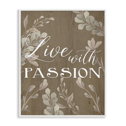 Rustic Botanical Passion Statement, 11 x 14 Inch Framed Giclée Print