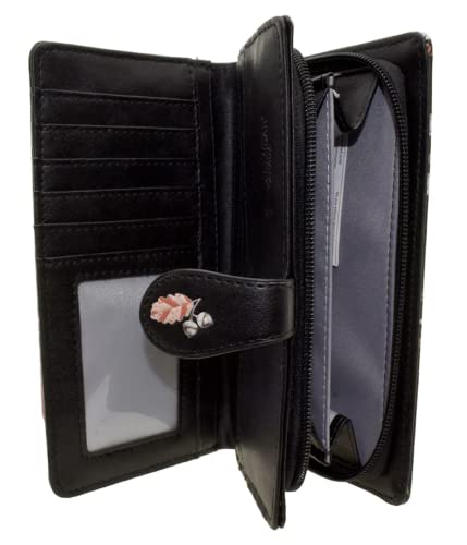 Shag Wear Forest Animal Friends Large Wallet for Women and Teen Girls Vegan Faux Leather 7" Black4