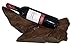 Produktbild Weinflaschenhalter massiv f. 1 Flasche liegend dunkelbraun Teakholz Holz ca. 30-50x20-30x15 cm natur Teak Flaschenständer optisch Treibholz Weinhalter Weinflaschenständer