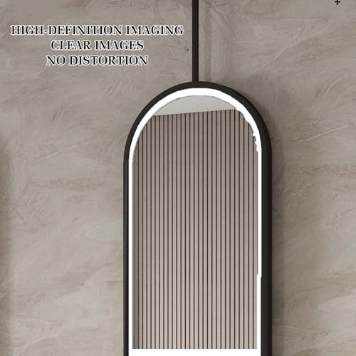 Espejo de baño con luz LED integrado, marco metálico y control táctil para pared de dormitorio 6