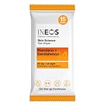 INEOS Skin Science Deo Wipes - 15 wipes - All Day + All Night Freshness + Protection -Mandarin + Sandalwood - On-the-go Freshness - With SkinActiv Cooling Tech™ - Plant Powered