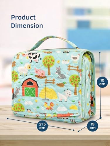 Image of Travel Organizer | Multipurpose All-in-One Compact, Foldable, Durable, Lightweight, Waterproof, Bag | Travel Friendly Pouch Ideal for Stationary, Diaper, Medicines (Farm Animal Print)