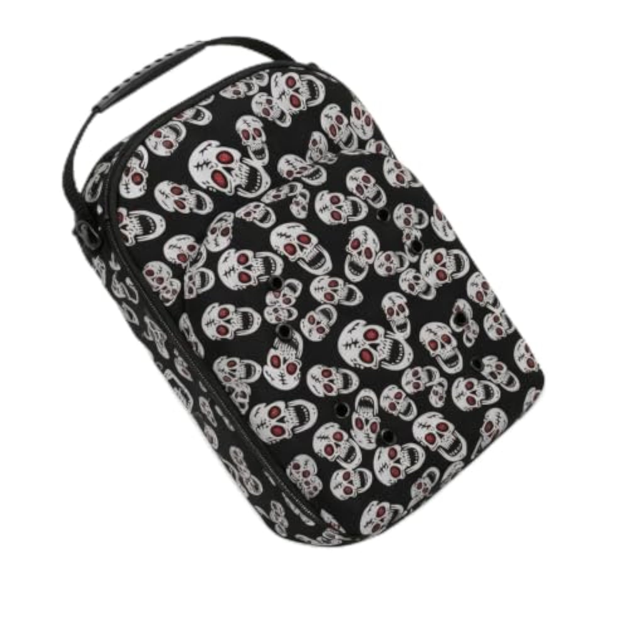 Crush-Resistant Cap Storage Case for 6 Hats, Skull Design