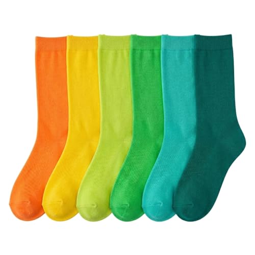 Image of Tipi Toe Women's 6-Pack Funky Crew Socks | Colorful Fun Patterned Novelty Dress Socks, Sizes 9-13
