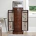 Hives and Honey Noelle Standing Jewelry Armoire Cabinet, Locking Jewelry Storage Organizer with Top Flip Mirror, 7 Drawers, Jewelry Chest Armoire, Jewelry Box for Necklace, Earring, Bracelet, Walnut